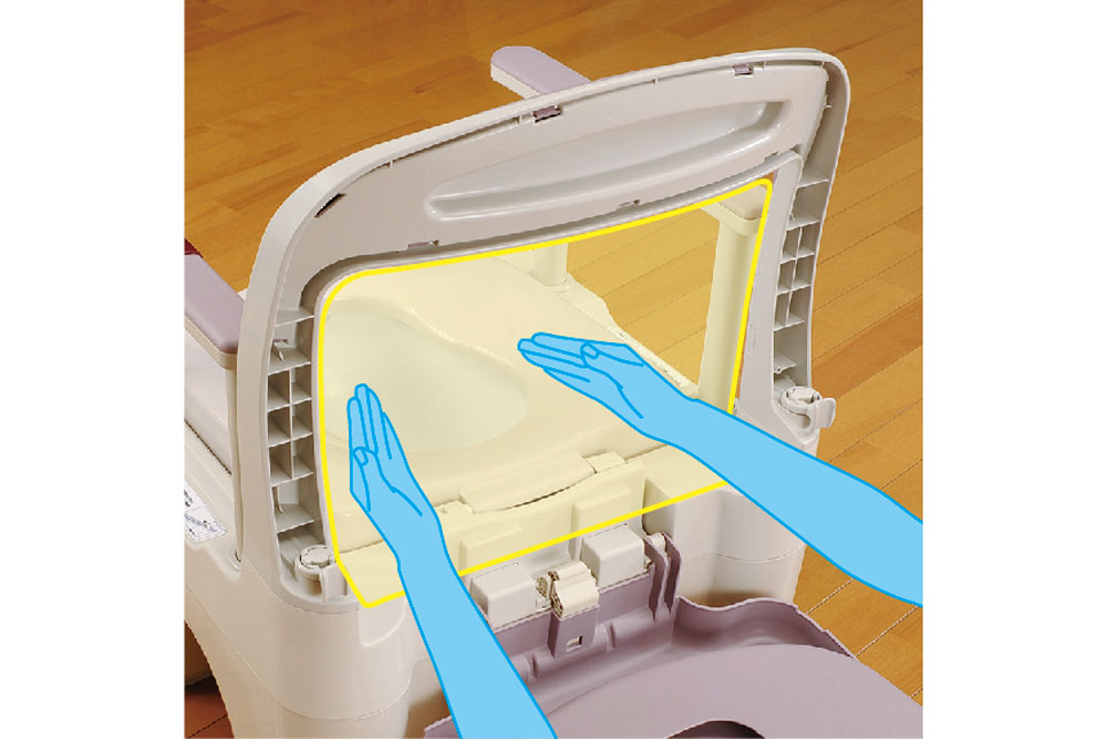 ポータブルトイレラフィーネ トイレ処理袋設置箇所